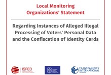 Local Monitoring Organizations' Statement  Regarding Instances of Alleged Illegal Processing of Voters' Personal Data and the Confiscation of Identity ...