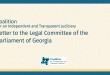 The Coalition Letter to the Legal Committee of the Parliament of Georgia